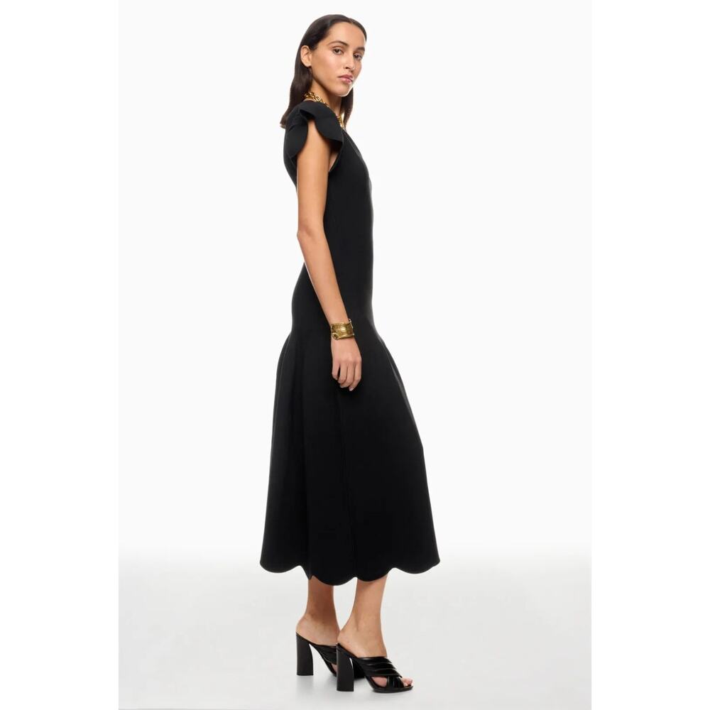 ULLA JOHNSON Yvette V Neck Short Sleeve A Line Midi Dress Size M Orig Price $750 - Picture 4 of 10